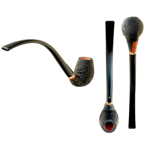 Курительная трубка SER JACOPO S1 SANDBLAST CHURCHWARDEN WITH SILVER, фильтр 9 мм