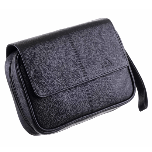 Сумка для 4 трубок и табака кожа Black