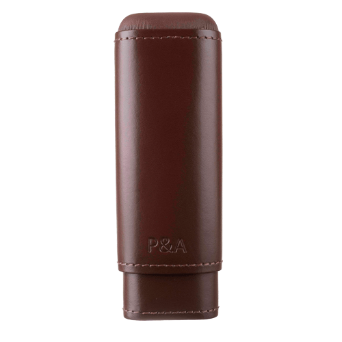 Чехол на 2 сигары Робусто Brown кожа
