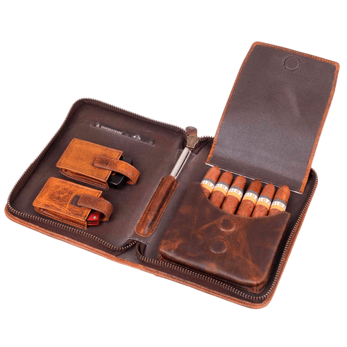 Cумка на 6 сигар буйволиная кожа Tobacco Италия Cумка на 6 сигар буйволиная кожа Tobacco Италия