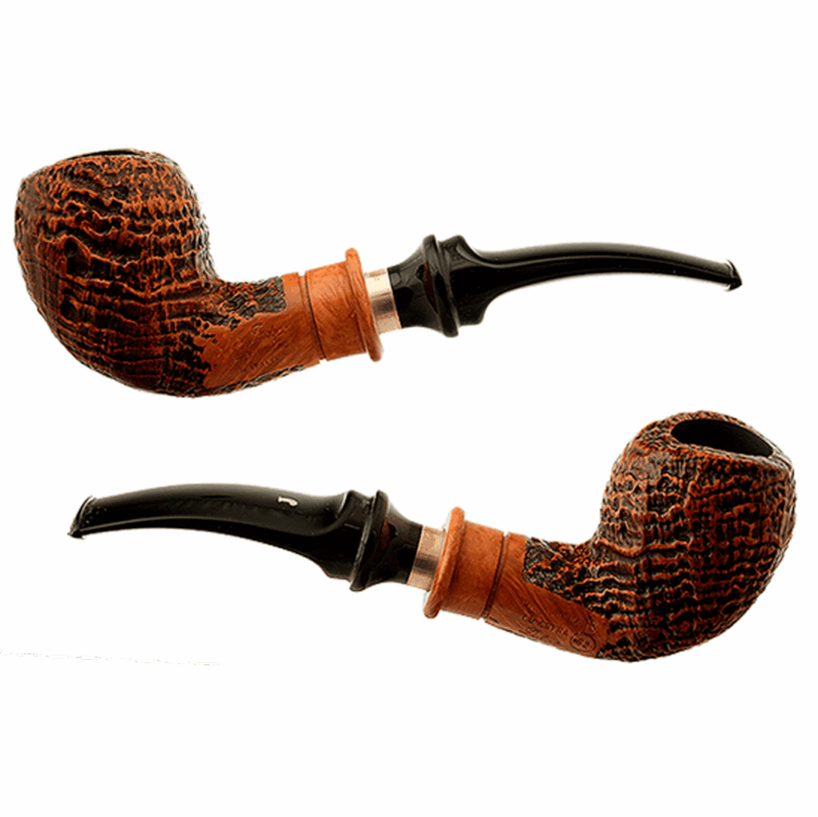 Курительная трубка SER JACOPO SANDBLAST BENT SILVER фильтр 9мм